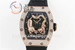 Richard Mille RM051 KVF 1:1 Best Edition RG/Diamond Case Rubber Strap Miyota8215