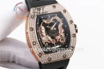 Richard Mille RM051 KVF 1:1 Best Edition RG/Diamond Case Rubber Strap Miyota8215