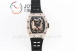 Richard Mille RM051 KVF 1:1 Best Edition RG/Diamond Case Rubber Strap Miyota8215