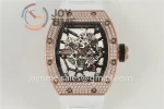 Richard Mille RM035 KVF 1:1 Best Edition RG/Diamond Case Rubber Strap Miyota8215