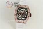 Richard Mille RM035 KVF 1:1 Best Edition RG/Diamond Case Rubber Strap Miyota8215