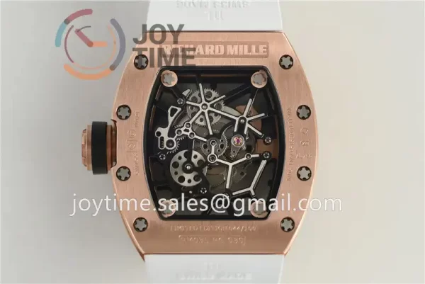 Richard Mille RM035 KVF 1:1 Best Edition RG/Diamond Case Rubber Strap Miyota8215