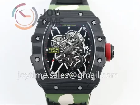 Richard Mille RM035 KVF 1:1 Best Edition Carbon Case Rubber Strap Miyota8215