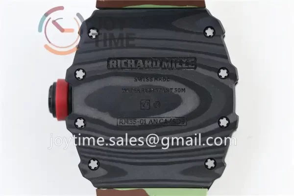 Richard Mille RM035 KVF 1:1 Best Edition Carbon Case Rubber Strap Miyota8215