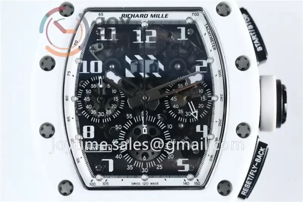 Richard Mille RM011 KVF 1:1 Best Edition Ceramic Case Rubber Strap A7750