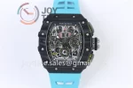 Richard Mille RM011 KVF 1:1 Best Edition Carbon Case Rubber Strap A7750 (8 colors)