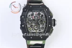 Richard Mille RM011 KVF 1:1 Best Edition Carbon Case Rubber Strap A7750 (8 colors)