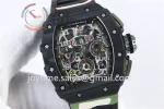 Richard Mille RM011 KVF 1:1 Best Edition Carbon Case Rubber Strap A7750 (8 colors)