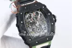 Richard Mille RM011 KVF 1:1 Best Edition Carbon Case Rubber Strap A7750 (8 colors)