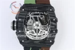 Richard Mille RM011 KVF 1:1 Best Edition Carbon Case Rubber Strap A7750 (8 colors)