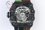 Richard Mille RM011 KVF 1:1 Best Edition Carbon Case Rubber Strap A7750 (8 colors)