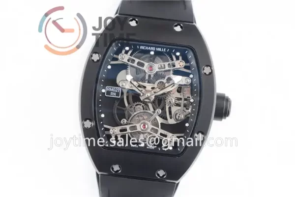 Richard Mille RM027 EUR 1:1 Best Edition PVD Titanium Case Rubber Strap Tourbillon