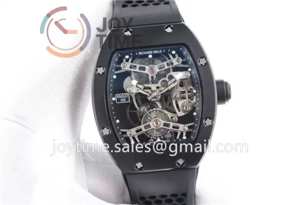 Richard Mille RM027 EUR 1:1 Best Edition PVD Titanium Case Rubber Strap Tourbillon