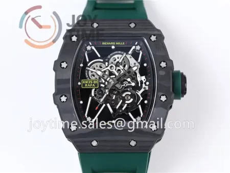 Richard Mille RM035 KVF 1:1 Best Edition Carbon Case Rubber Strap Miyota8215