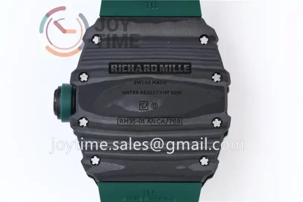 Richard Mille RM035 KVF 1:1 Best Edition Carbon Case Rubber Strap Miyota8215