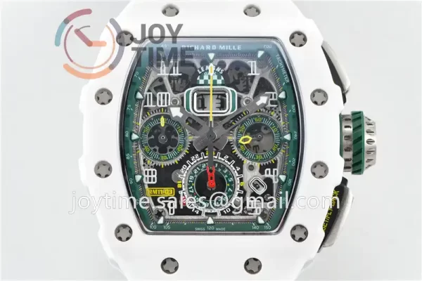 Richard Mille RM011 KVF 1:1 Best Edition Ceramic Case Rubber Strap A7750