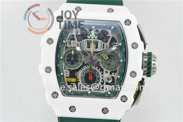 Richard Mille RM011 KVF 1:1 Best Edition Ceramic Case Rubber Strap A7750