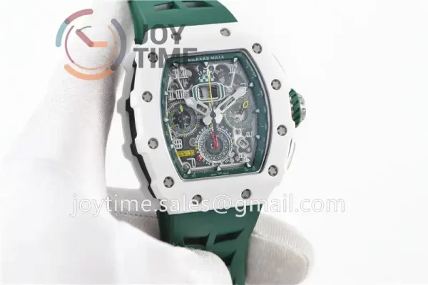 Richard Mille RM011 KVF 1:1 Best Edition Ceramic Case Rubber Strap A7750