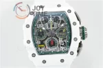 Richard Mille RM011 KVF 1:1 Best Edition Ceramic Case Rubber Strap A7750