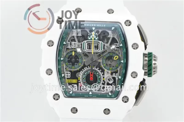 Richard Mille RM011 KVF 1:1 Best Edition Ceramic Case Rubber Strap A7750