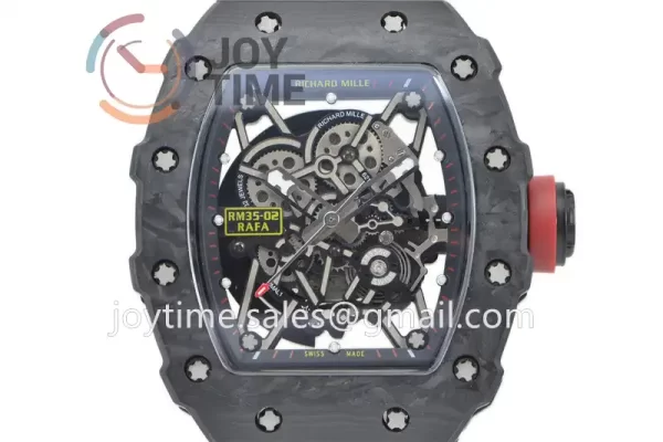 Richard Mille RM035 KVF 1:1 Best Edition Carbon Case Rubber Strap Miyota8215  V3