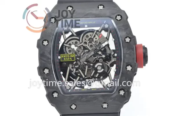 Richard Mille RM035 KVF 1:1 Best Edition Carbon Case Rubber Strap Miyota8215  V3