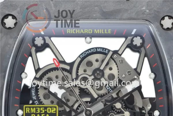 Richard Mille RM035 KVF 1:1 Best Edition Carbon Case Rubber Strap Miyota8215  V3