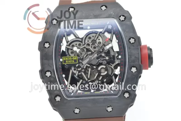 Richard Mille RM035 KVF 1:1 Best Edition Carbon Case Rubber Strap Miyota8215  V3