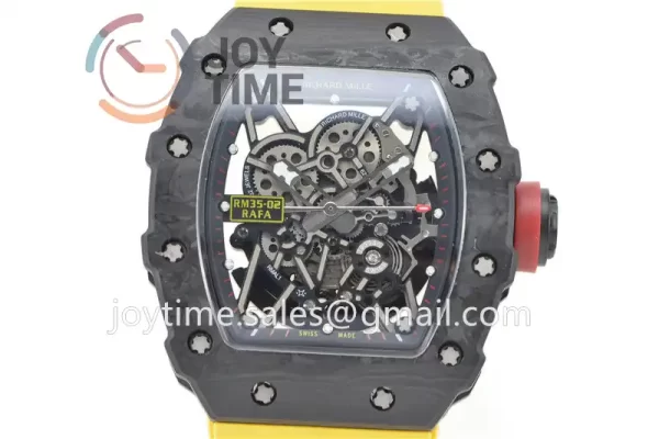 Richard Mille RM035 KVF 1:1 Best Edition Carbon Case Rubber Strap Miyota8215  V3