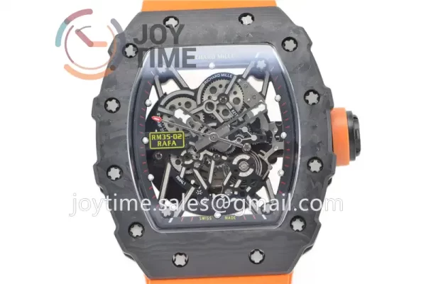 Richard Mille RM035 KVF 1:1 Best Edition Carbon Case Rubber Strap Miyota8215  V3