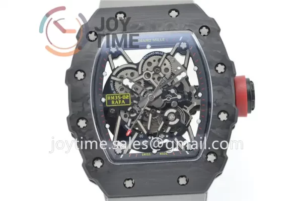 Richard Mille RM035 KVF 1:1 Best Edition Carbon Case Rubber Strap Miyota8215  V3