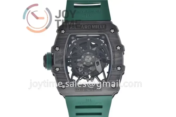 Richard Mille RM035 KVF 1:1 Best Edition Carbon Case Rubber Strap Miyota8215  V3