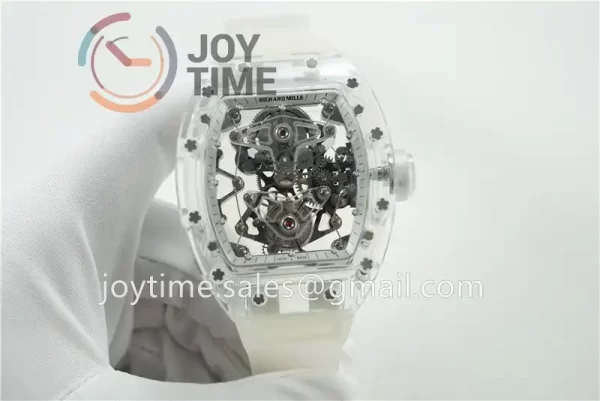 Richard Mille RM056 EUR 1:1 Best Edition Transparent Case Rubber Strap Tourbillon