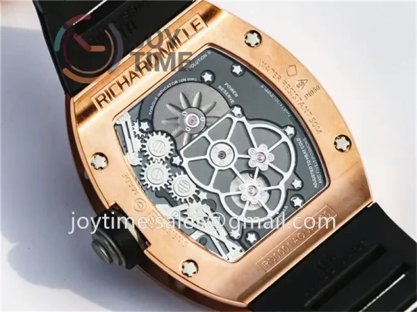 Richard Mille RM001 JBF 1:1 Best Edition RG Case Rubber Strap Tourbillon