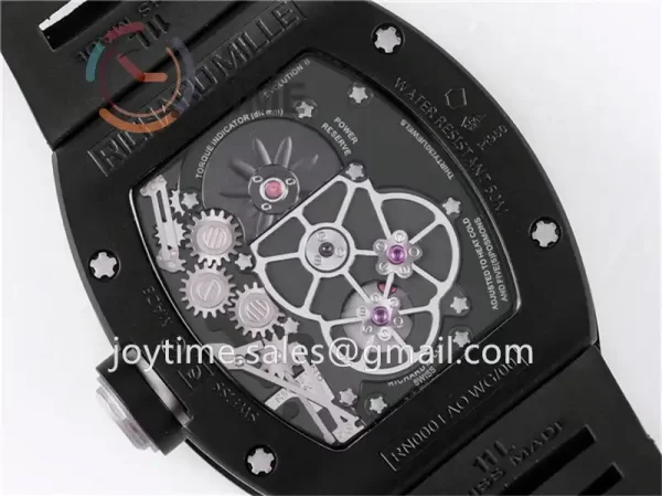 Richard Mille RM001 JBF 1:1 Best Edition PVD Case Rubber Strap Tourbillon