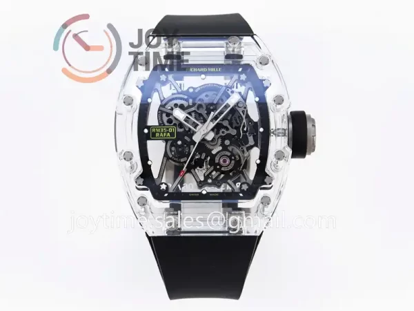 Richard Mille RM035-01 Sonic 1:1 Best Edition Transparent Case Rubber Strap Clone RMUL3