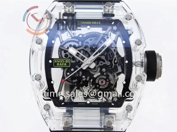 Richard Mille RM035-01 Sonic 1:1 Best Edition Transparent Case Rubber Strap Clone RMUL3