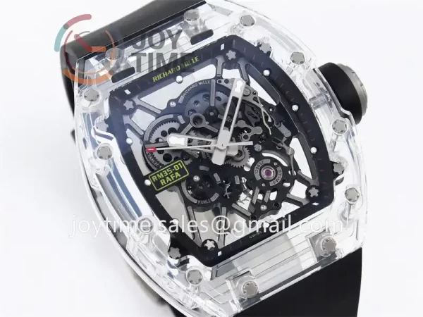 Richard Mille RM035-01 Sonic 1:1 Best Edition Transparent Case Rubber Strap Clone RMUL3