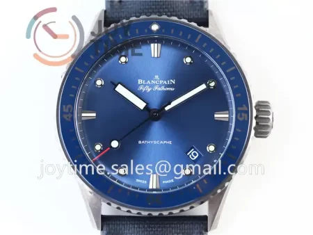 Blancpain Fifty Fathoms Bathyscaphe ZF 1:1 Best Edition Ceramic Case Sail-canvas Strap A1315