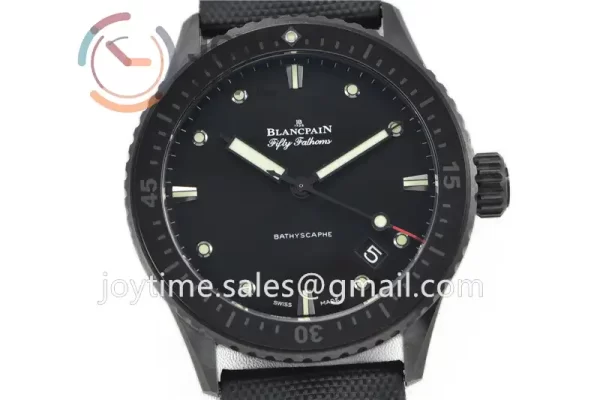 Blancpain Fifty Fathoms Bathyscaphe ZF 1:1 Best Edition Ceramic Case Sail-canvas Strap A1315