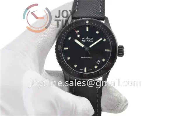 Blancpain Fifty Fathoms Bathyscaphe ZF 1:1 Best Edition Ceramic Case Sail-canvas Strap A1315