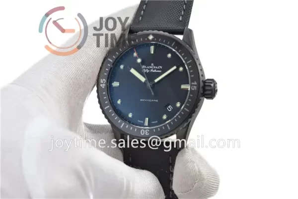 Blancpain Fifty Fathoms Bathyscaphe ZF 1:1 Best Edition Ceramic Case Sail-canvas Strap A1315