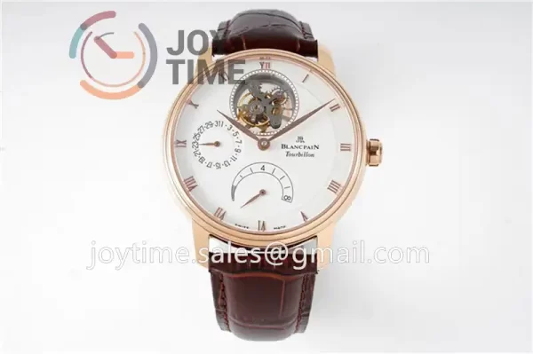 Blancpain Villeret JBF 1:1 Best Edition RG Case Leather Strap Tourbillon