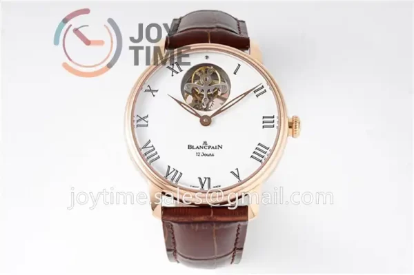 Blancpain Villeret JBF 1:1 Best Edition RG Case Leather Strap Tourbillon