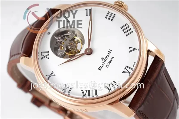 Blancpain Villeret JBF 1:1 Best Edition RG Case Leather Strap Tourbillon