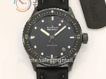 Blancpain Fifty Fathoms Bathyscaphe GF 1:1 Best Edition Ceramic Case Sail-canvas Strap A1315