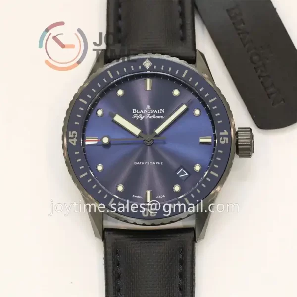 Blancpain Fifty Fathoms Bathyscaphe GF 1:1 Best Edition Ceramic Case Sail-canvas Strap A1315