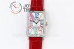 Franck Muller Long Island Ladies GF 1:1 Best Edition SS Case Diamond Bezel Leather Strap Ronda Quartz （4 Colors）