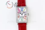 Franck Muller Long Island Ladies GF 1:1 Best Edition SS Case Diamond Bezel Leather Strap Ronda Quartz （4 Colors）