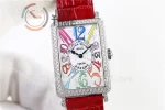 Franck Muller Long Island Ladies GF 1:1 Best Edition SS Case Diamond Bezel Leather Strap Ronda Quartz （4 Colors）